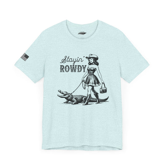 Coastal Cowgirl Unisex Tee - Walking Her Alligator